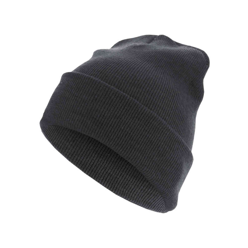 MSTRDS - Beanie Basic Flap Long Version h.charcoal one size Beanie Muts - Grijs